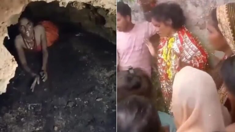 Viral Video : 3 నెలల క్రితం తప్పిపోయిన మహిళ గుహలో నాగినిలా ప్రత్యక్షం.. పూజలు చేస్తున్న స్థానికులు